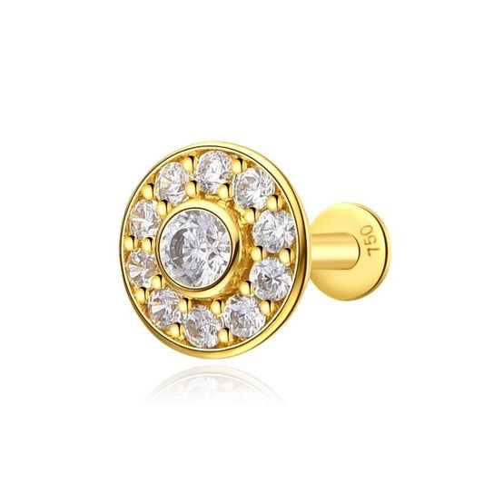 Piercing rond 11 zircon , Or 18K. - PARADOXE