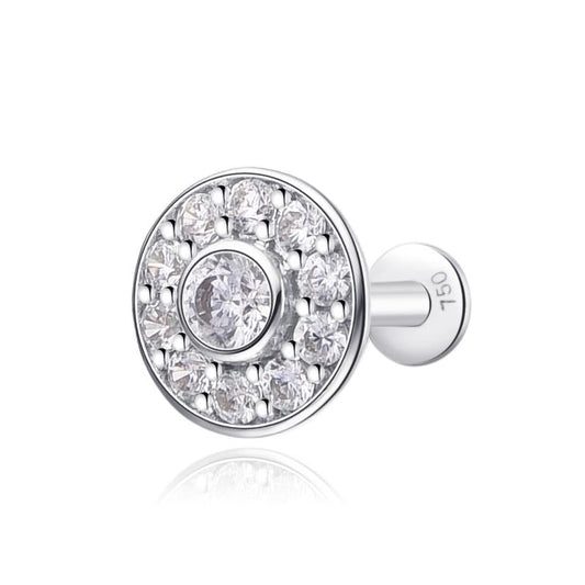 Piercing rond 11 zircon , OR BLANC 18K. - PARADOXE