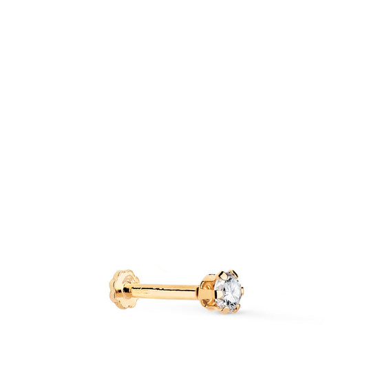 Piercing rond serti griffe , Or 18k - PARADOXE