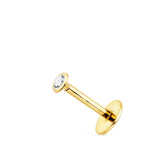 Piercing oreille serti clos 2 mm en or jaune 18 carats