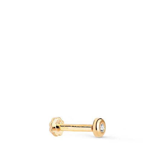 Piercing serti clos zirconium , Or 18K - PARADOXE