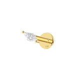 Piercing oreille trillion zirconium en or jaune 18 carats