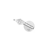 Piercing labret trillion zirconium en or blanc 18 carats