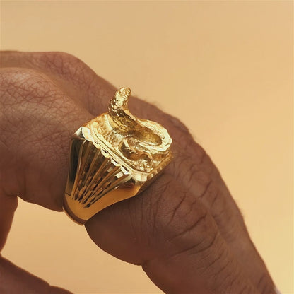 Chevalière serpent , Or 18K