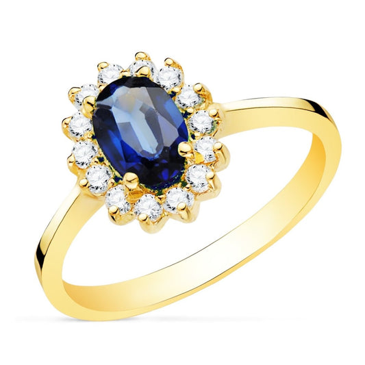 Solitaire Saphir & Diamant , Or 18K - PARADOXE
